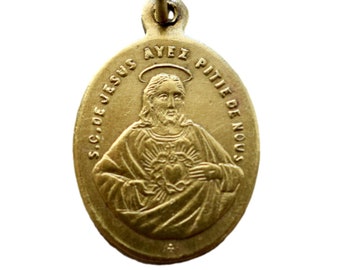 Jesus Of Sacred Heart Medal French Montmartre Souvenir