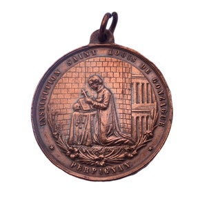 Large Saint Louis de Gonzague  Our Lady of Angels Copper Medal