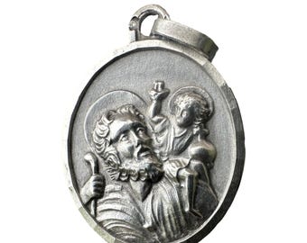 Saint Christopher Sterling Silver Medal: Patron Saint of Travelers
