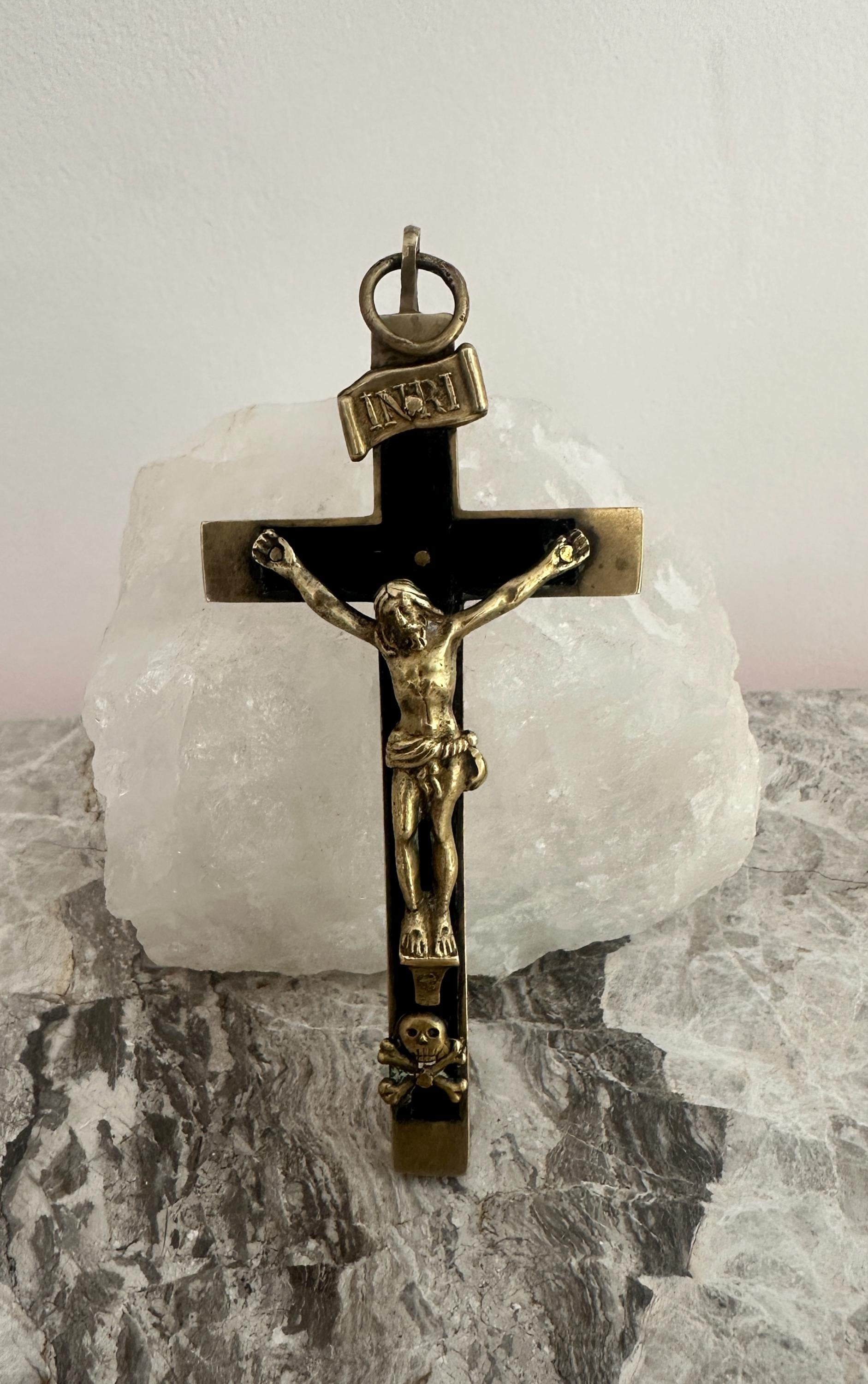 Antique French Ebony Crucifix - Etsy