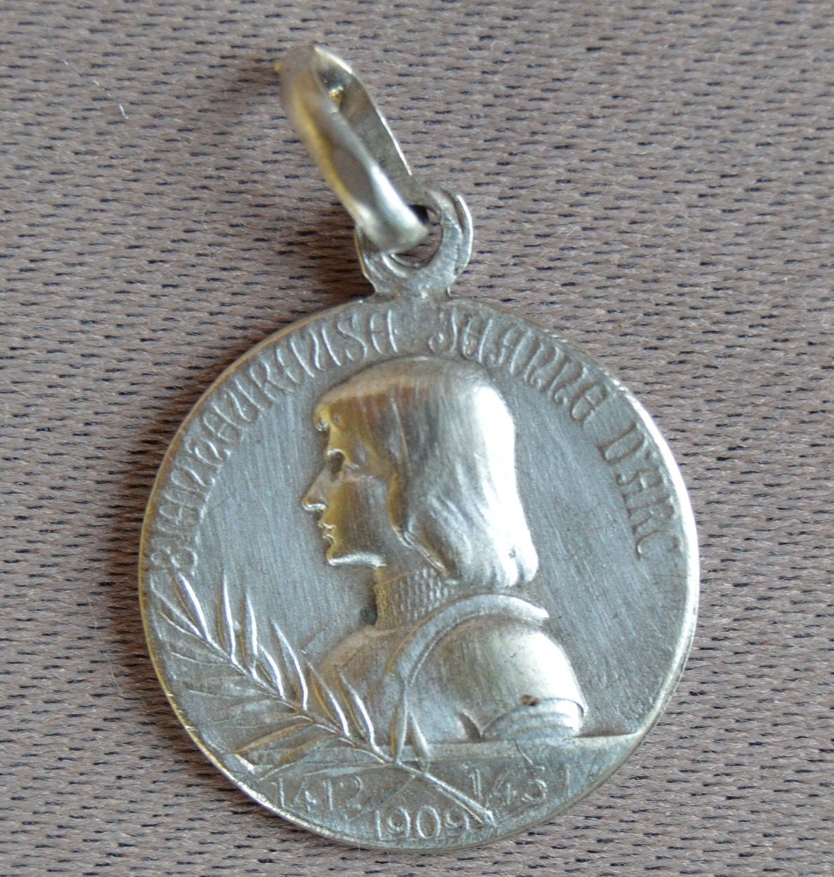 Sainte Jeanne d'arc et Sainte Anne d'auray - Français Médaille d'argent Religieuse Pendentif Charme