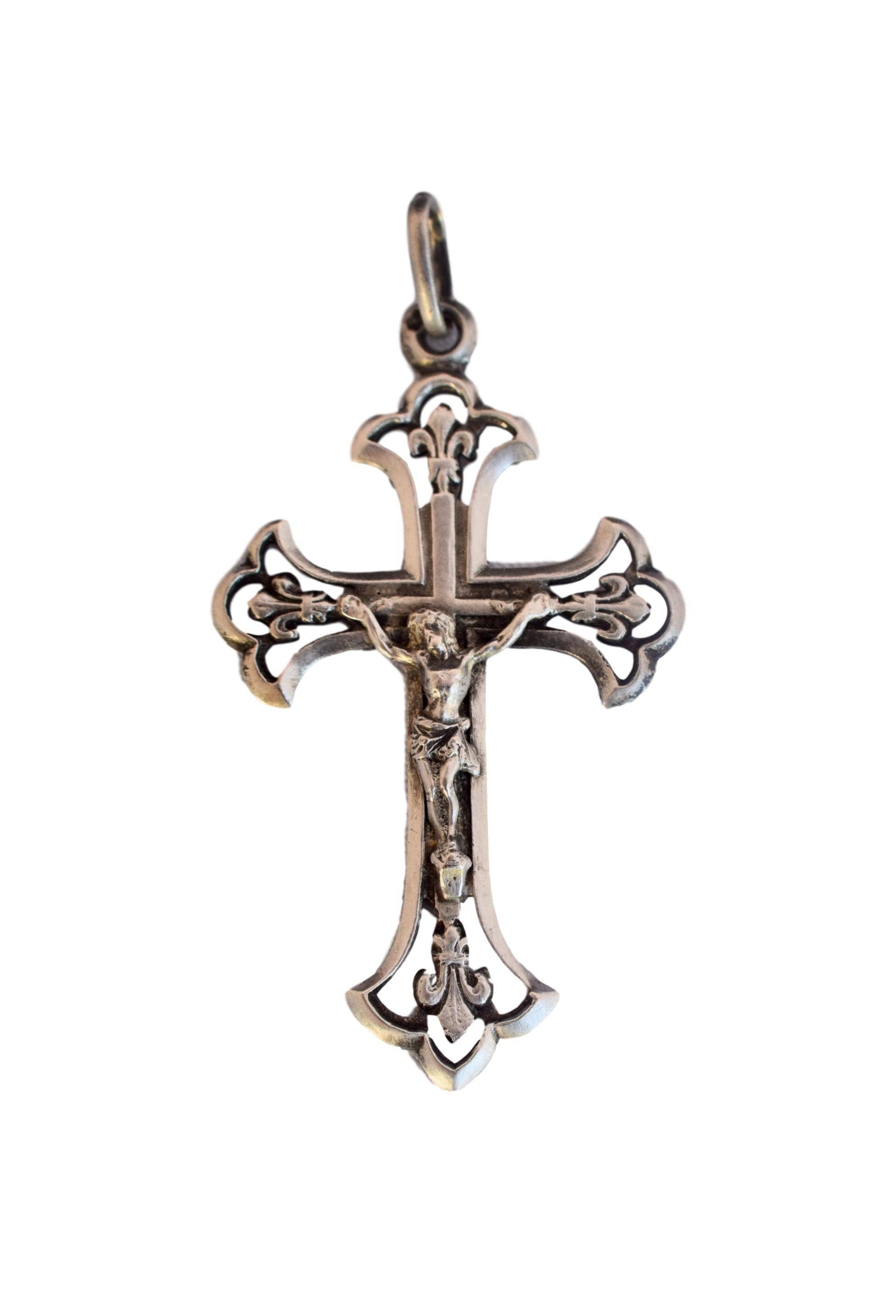 Antique Sterling Silver Openwork Cross