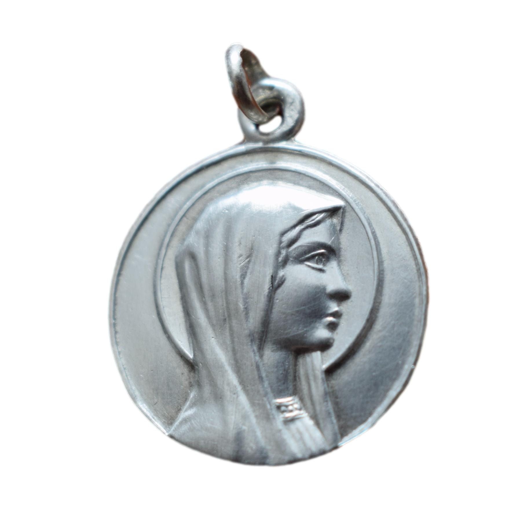 Virgin Mary Portrait Sterling Médaille d'argent