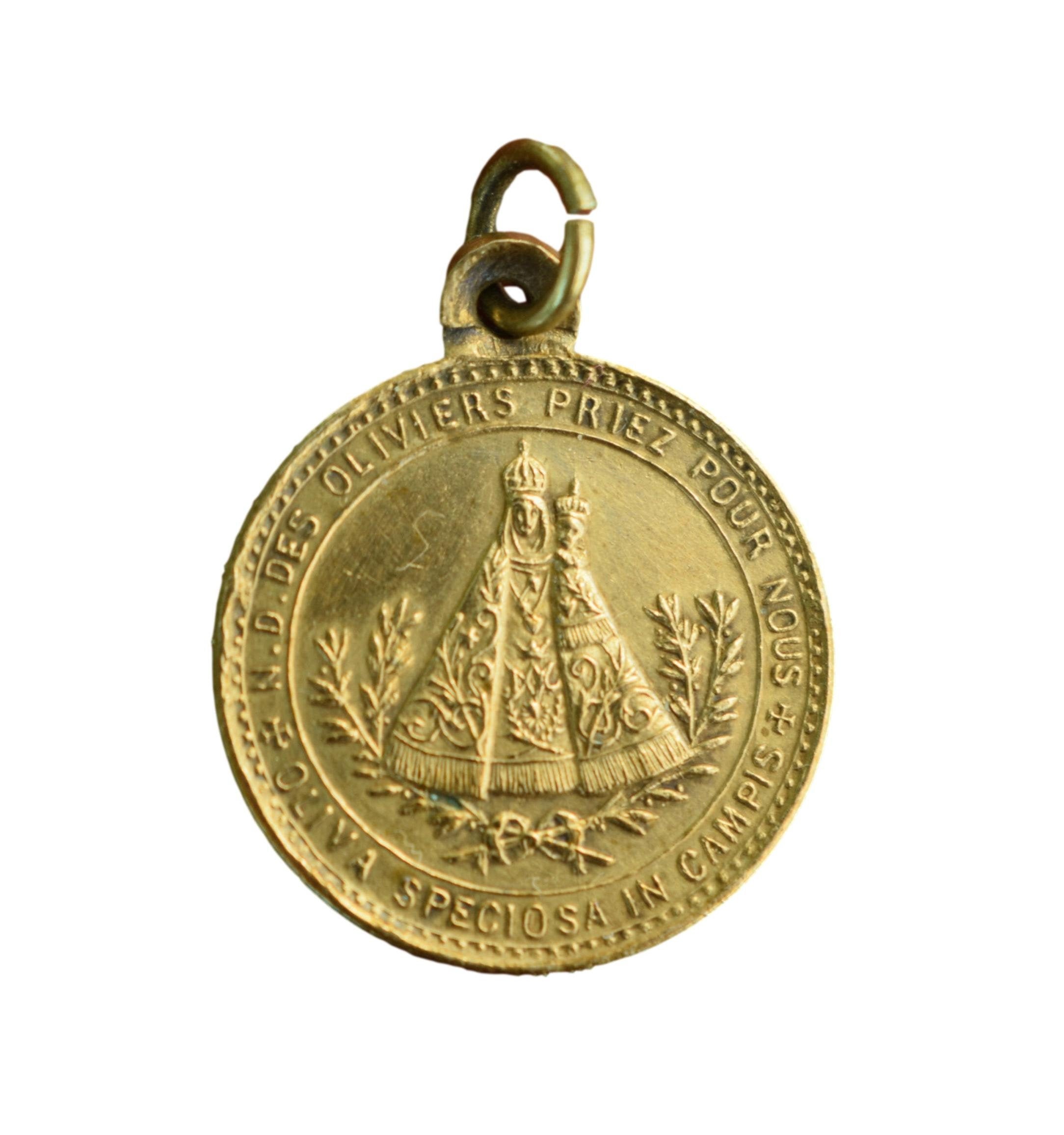 Notre-Dame Couronnée Vierge Marie et Jésus Sacré-Cœur Médaille Penin Poncet