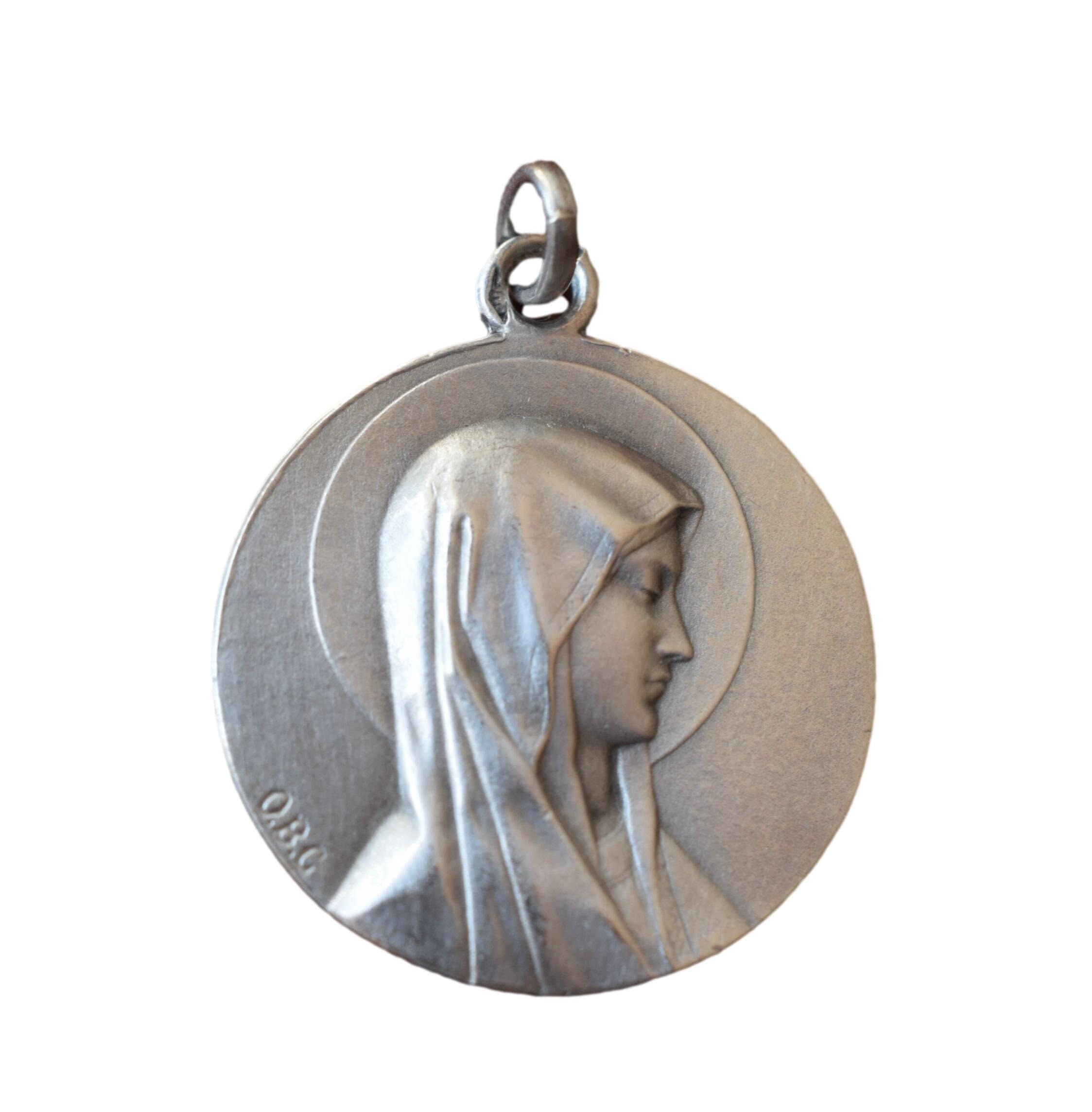 Médaille d'argent de La Vierge Marie Notre-Dame Lourdes