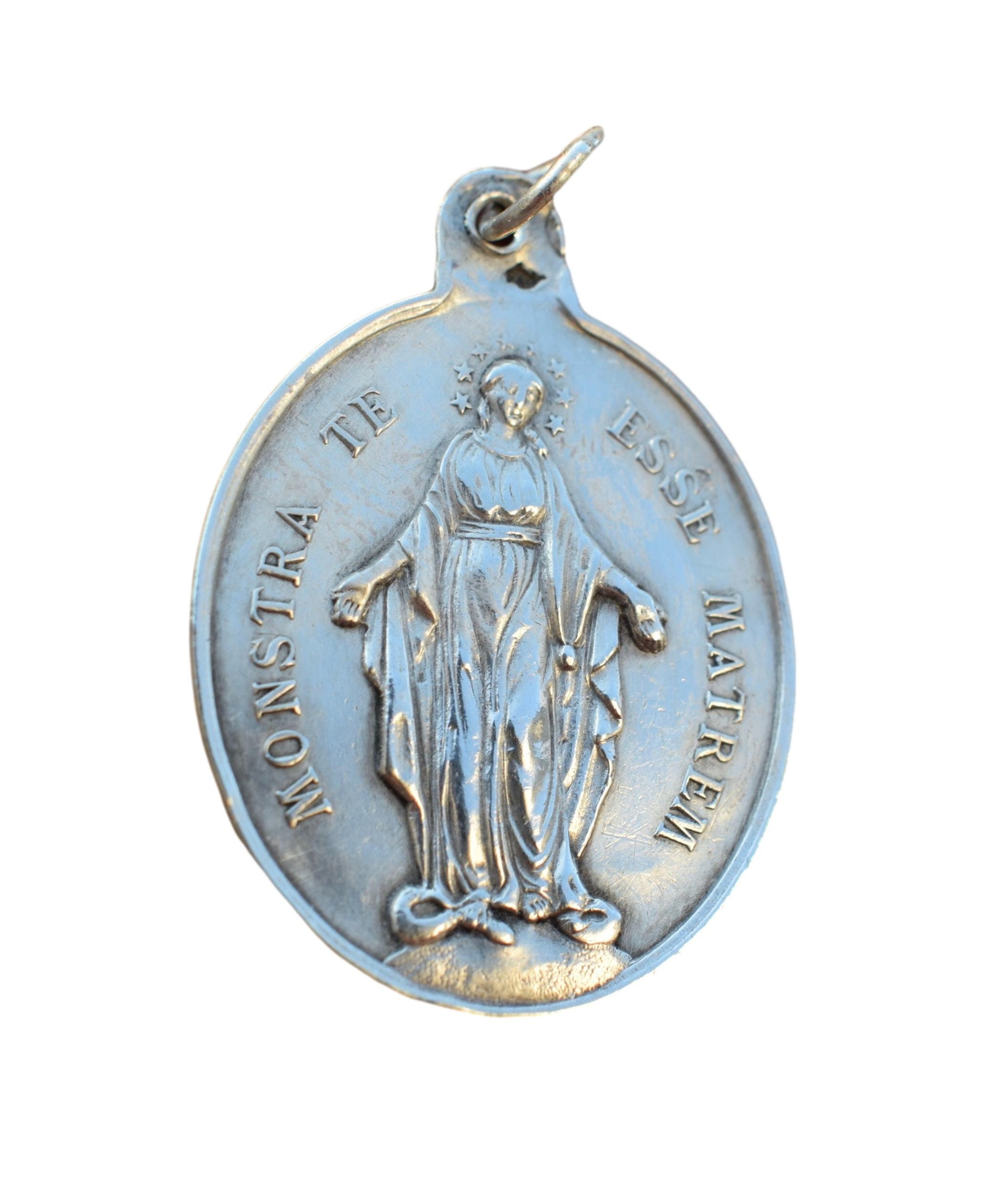 Grande Médaille Miraculeuse Médaille d'argent Sterling 19Th.c