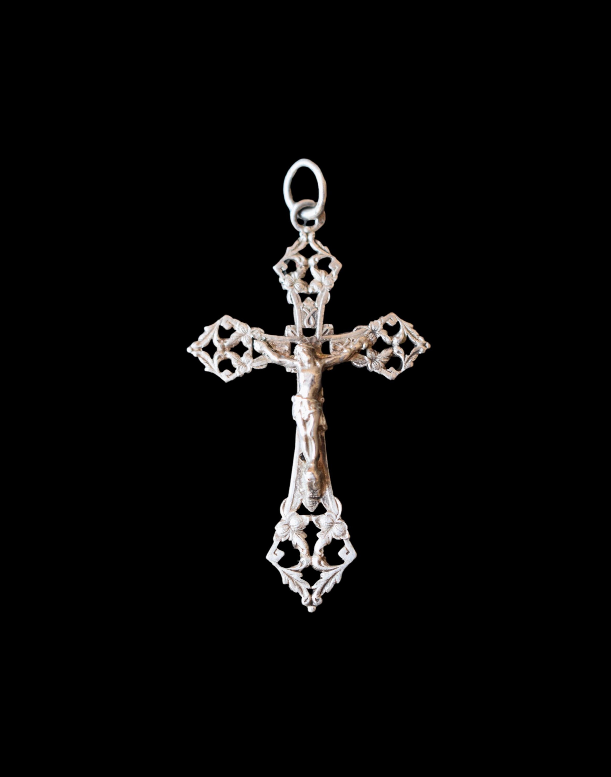 Français Croix en Argent Sterling Art Nouveau