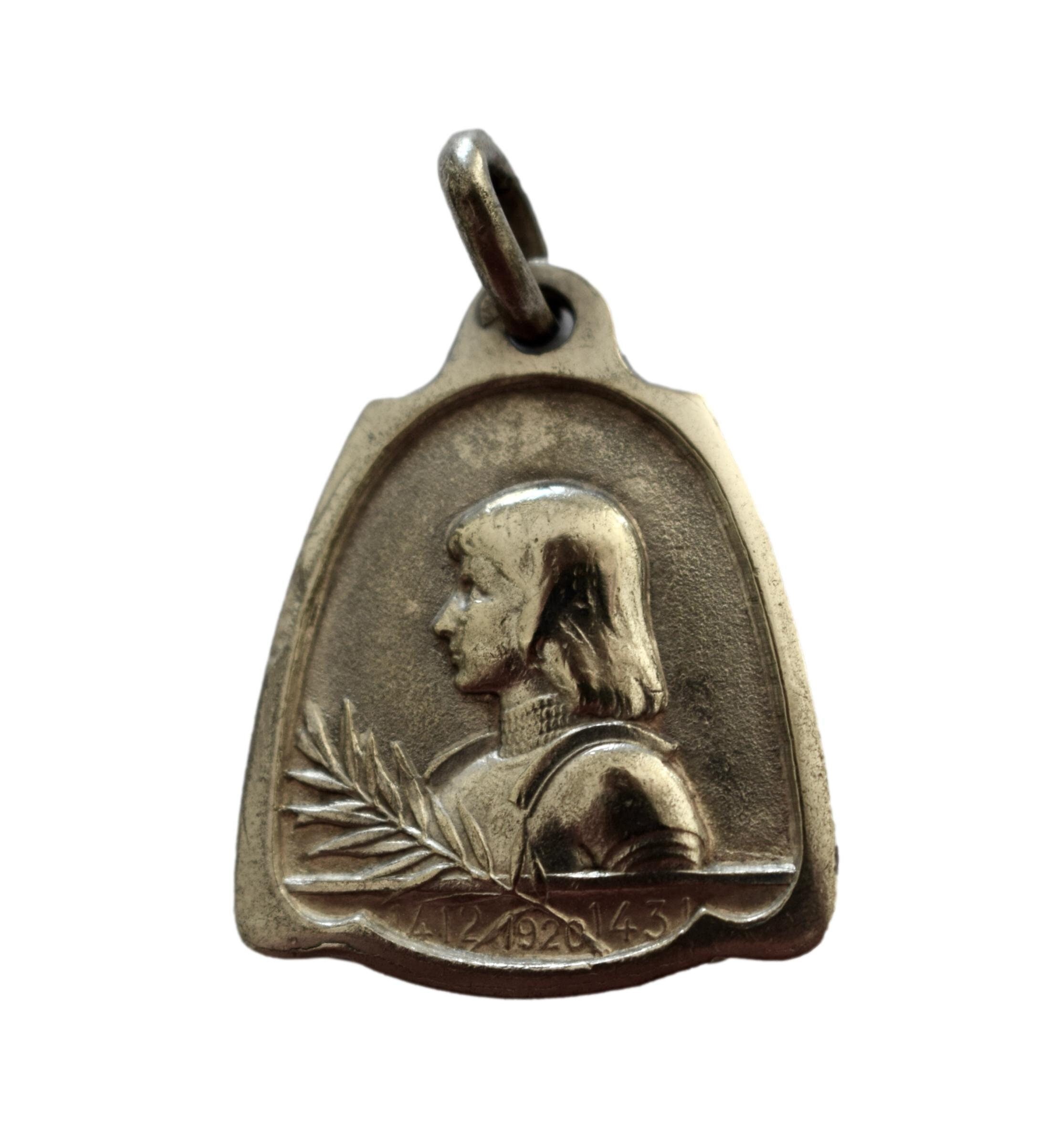 Saint Joan of Arc Silver Plated Medal - French Religious Gift