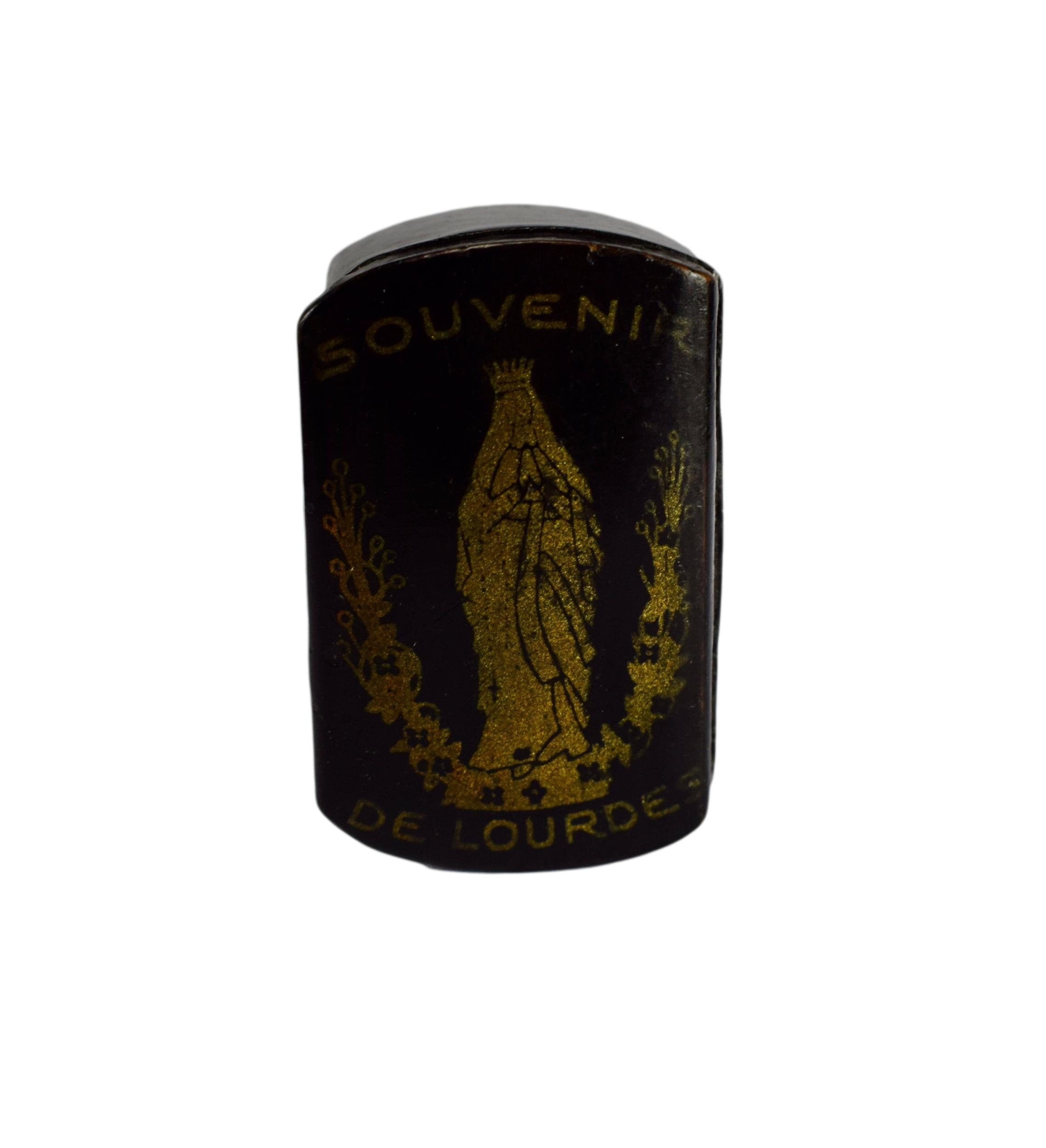 Vintage Virgin Mary Lourdes Souvenir Religious Rosary Case Box