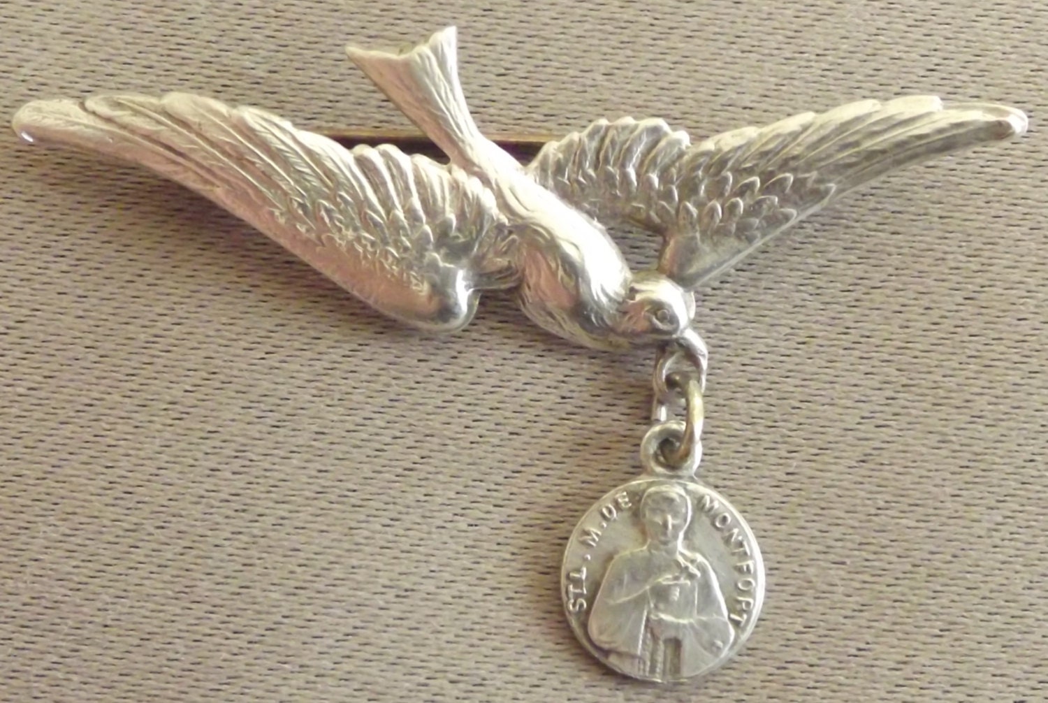 Saint Louis Marie de Montfort - Prêtre Français Médaille Saint-Esprit Colombe Broche Bijoux Société