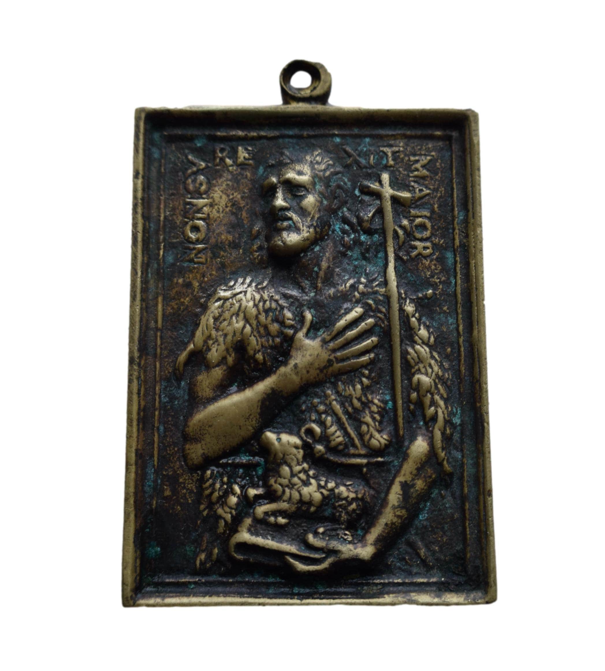 Saint Jean-Baptiste et Plaque de Bronze d'agneau