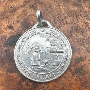 Zeldzame Saint Baudile-sterlingzilveren medaille: Franse religieuze hanger