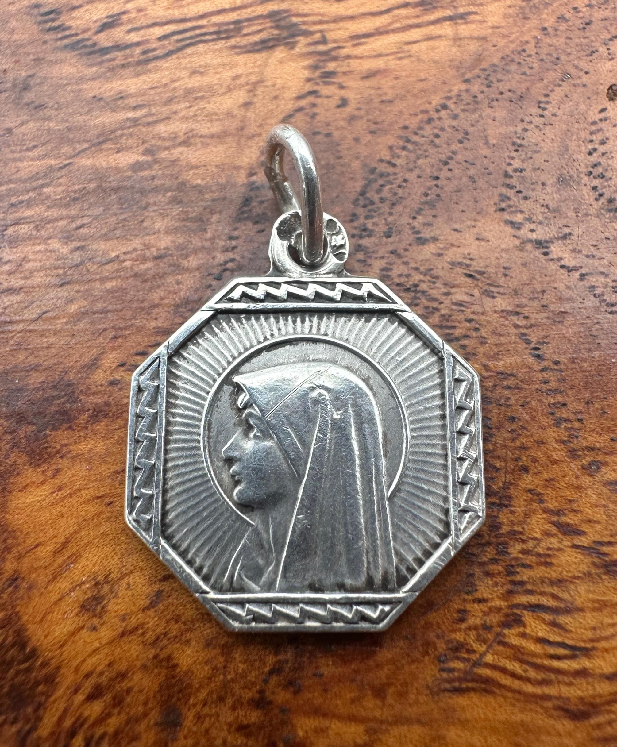 Antique French Virgin Mary Medal: Our Lady of Lourdes Portrait Charm - Etsy