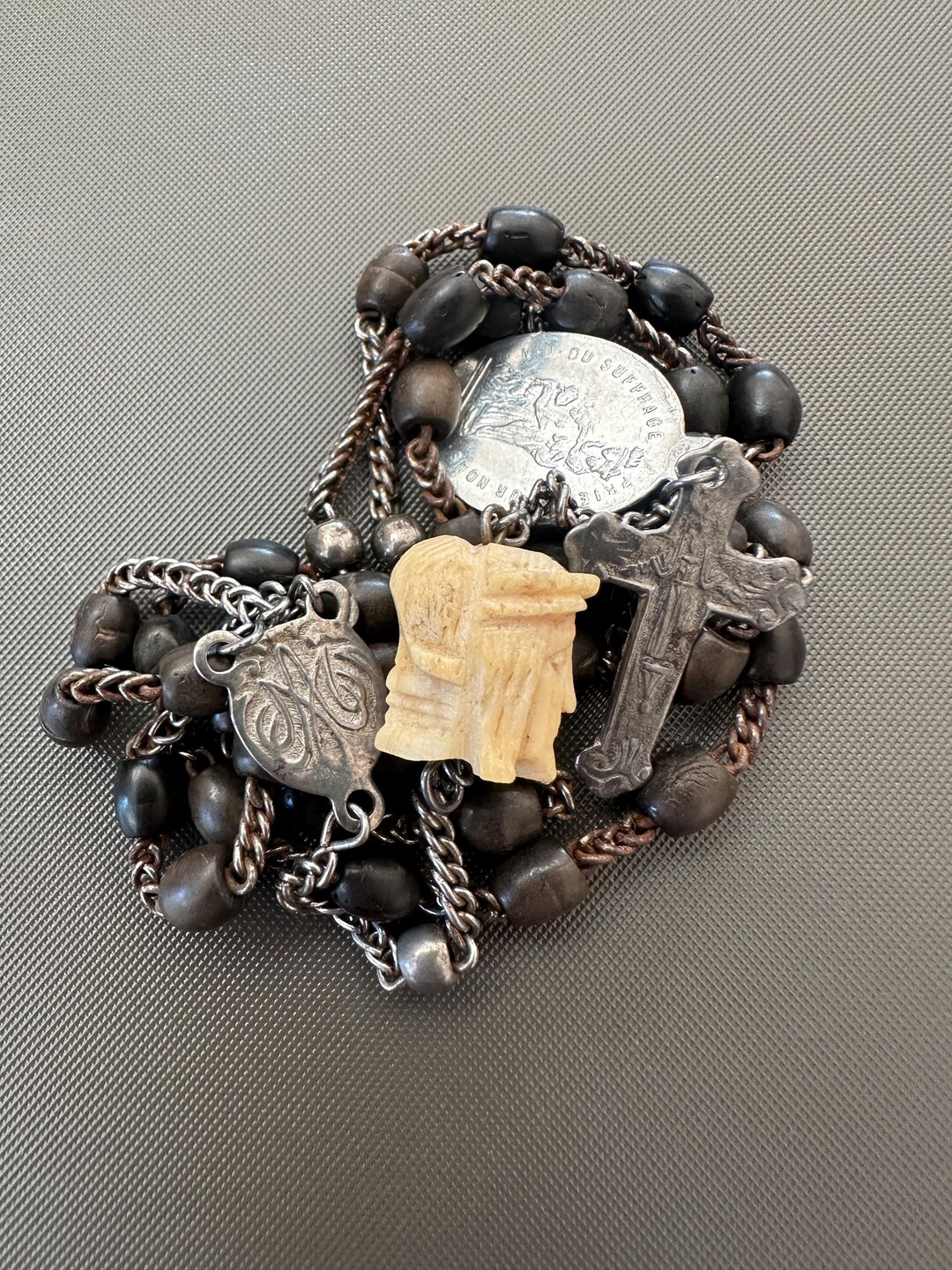Rare French Antique Rosary: Our Lady of Suffrage, Memento Mori - Etsy