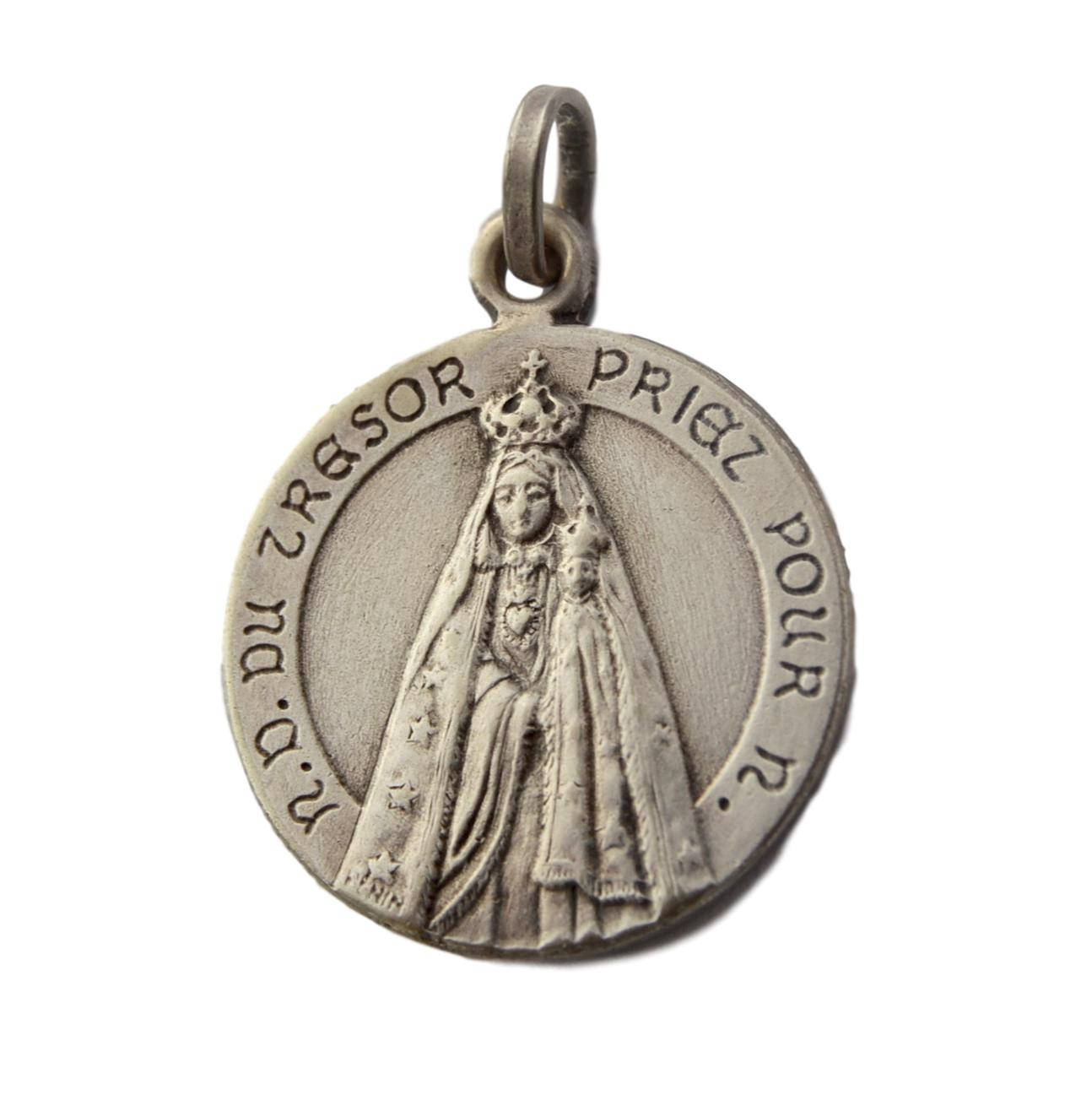 Notre Dame de Trésor - Jésus Sacré-Coeur Pendentif Médaille Religieuse en Français Par Penin Cadeau 