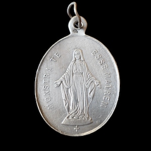 Miraculous Virgin Mary Medal  Sterling Silver  19th.c