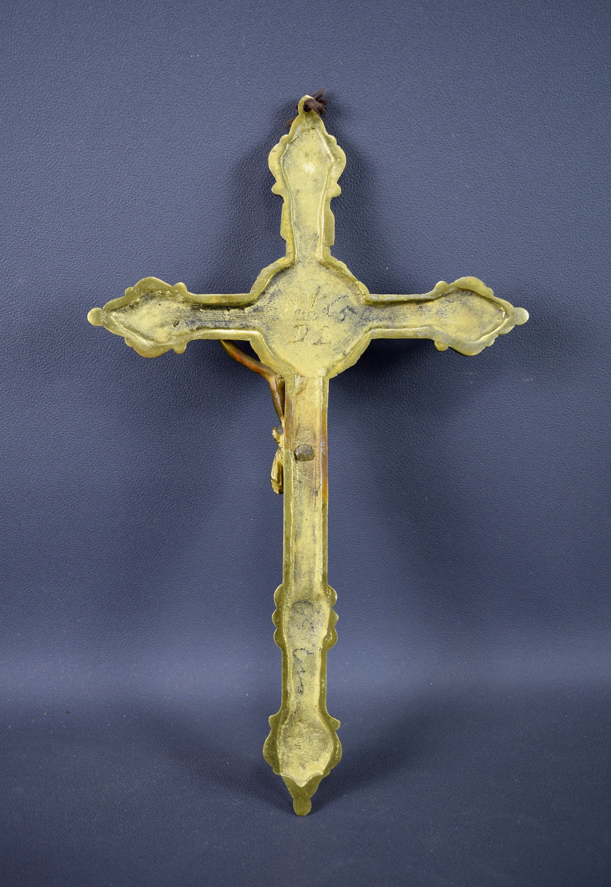 French Antique Engraved Bronze Crucifix Wall Cross 12 Etsy