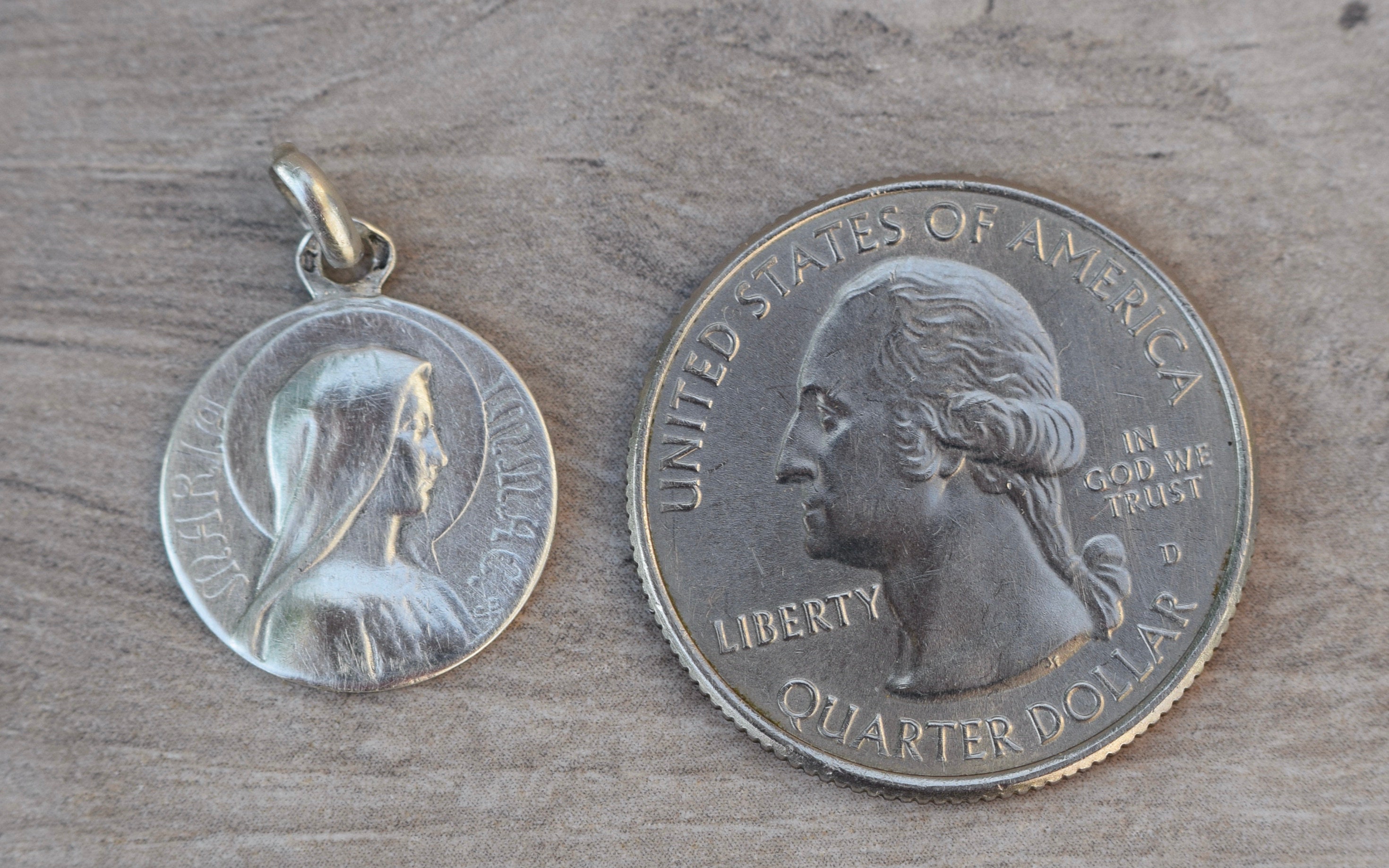 Our Lady of Lourdes Sterling Silver Medal Virgin Mary Portrait - Etsy