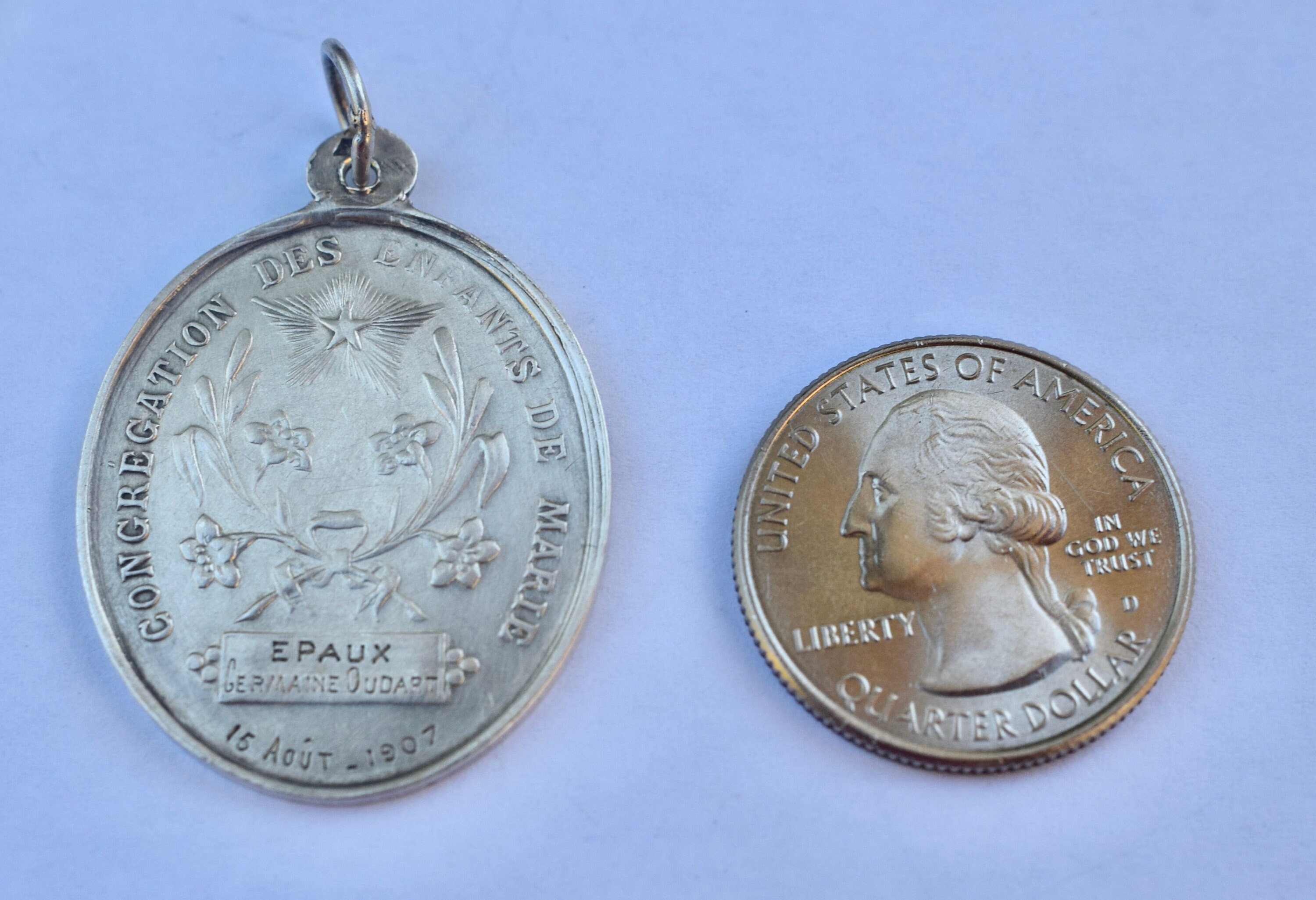 フランス共和国メダル フランスの奇跡のスターリングシルバーメダル 1907 - Etsy 日本