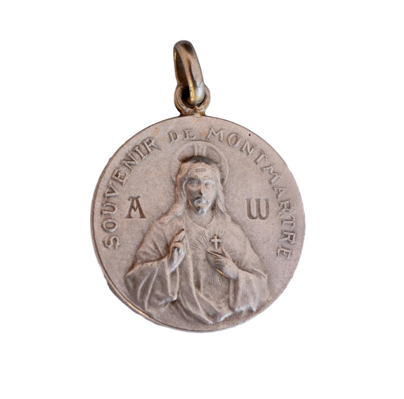 Jesus Sacred Heart Medal Paris Montmartre Souvenir Signed Jesus Sacred Heart Medal Paris Montmartre Souvenir Signed