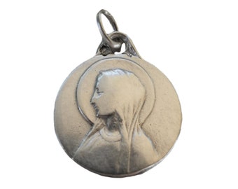 Virgin Mary Portrait Sterling Silver Medal