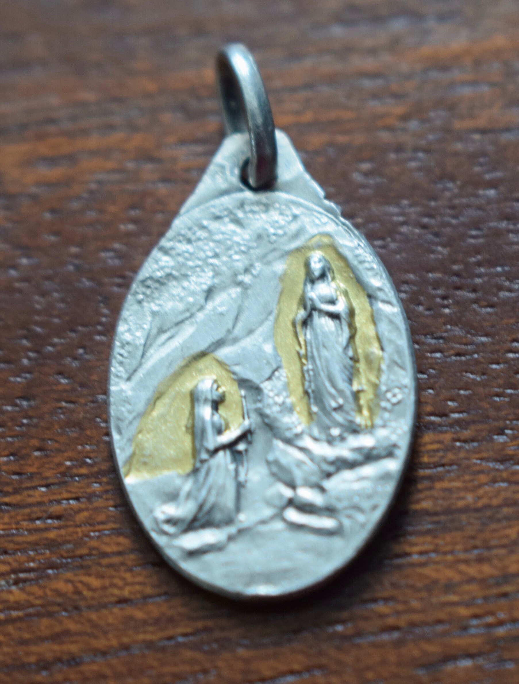 Our Lady of Lourdes Sterling Silver and Gold-plated Medal by Tairac - Etsy