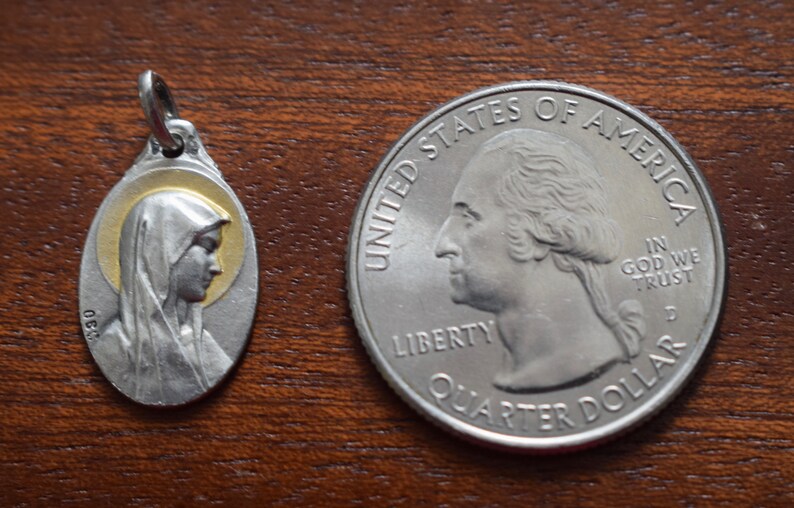 Our Lady of Lourdes Sterling Silver and Gold-plated Medal by Tairac - Etsy