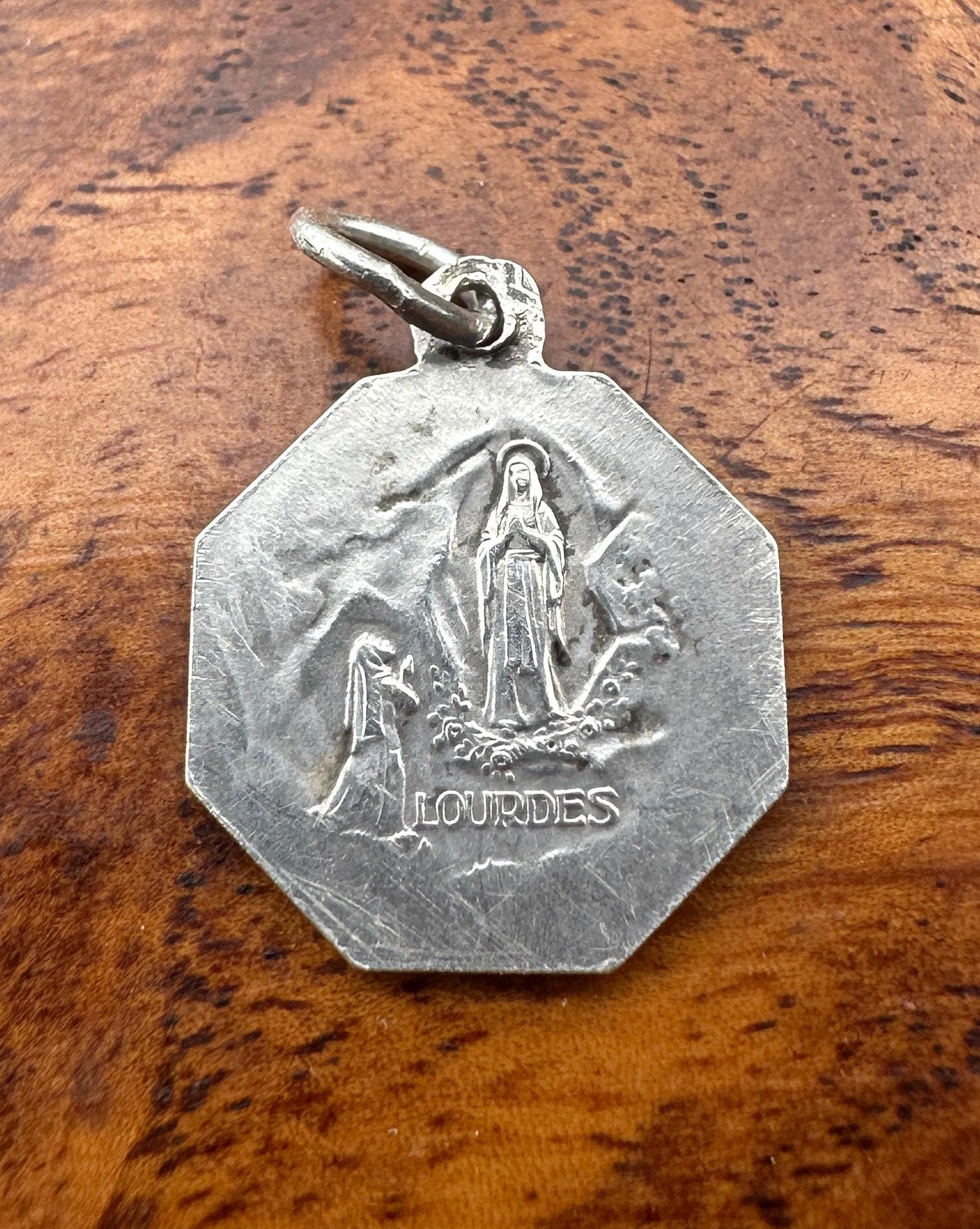 Antique French Virgin Mary Medal: Our Lady of Lourdes Portrait Charm - Etsy