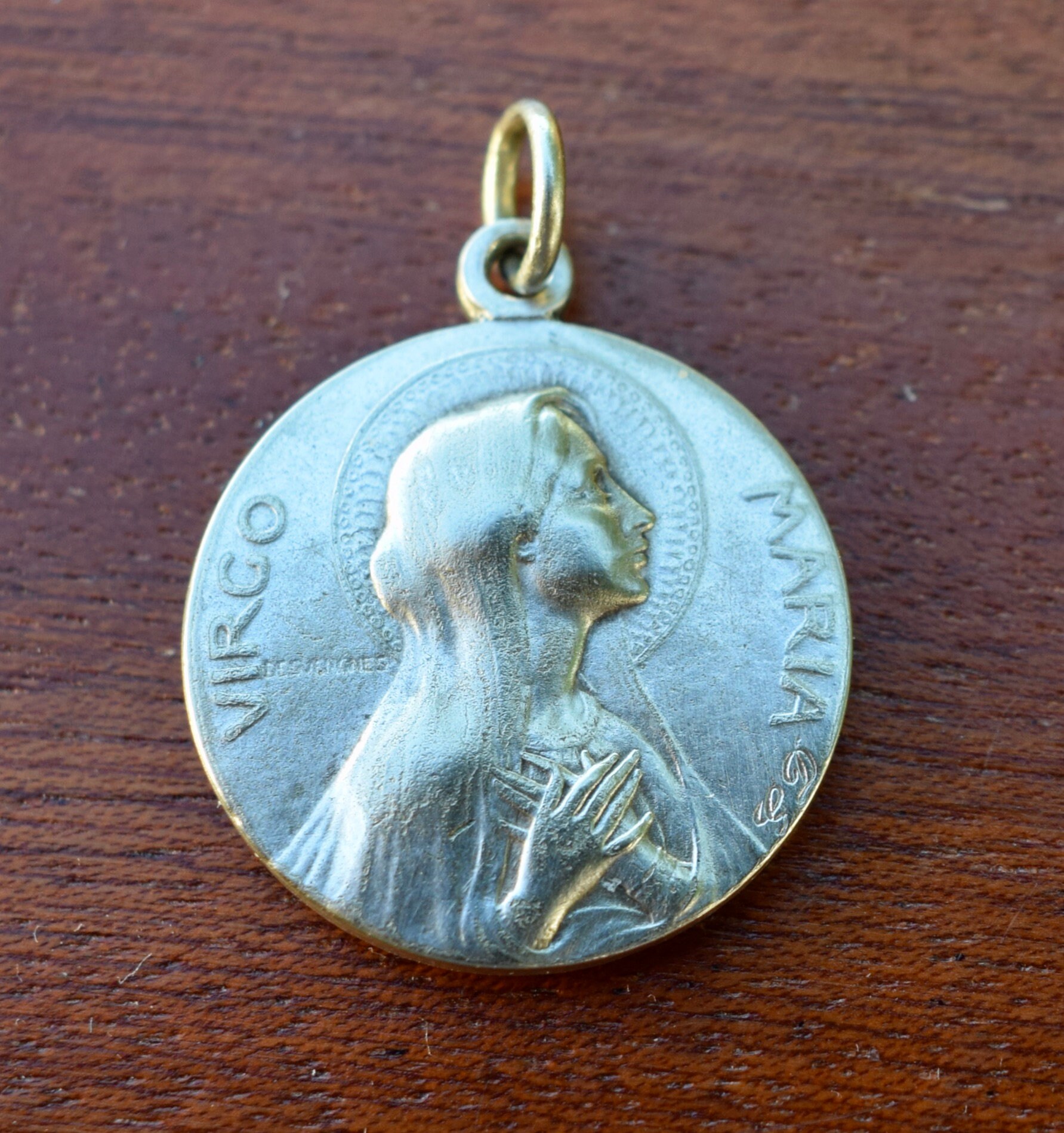 Virgin Mary Portrait Fourvière Medal Par Desvergnes et Tschudin