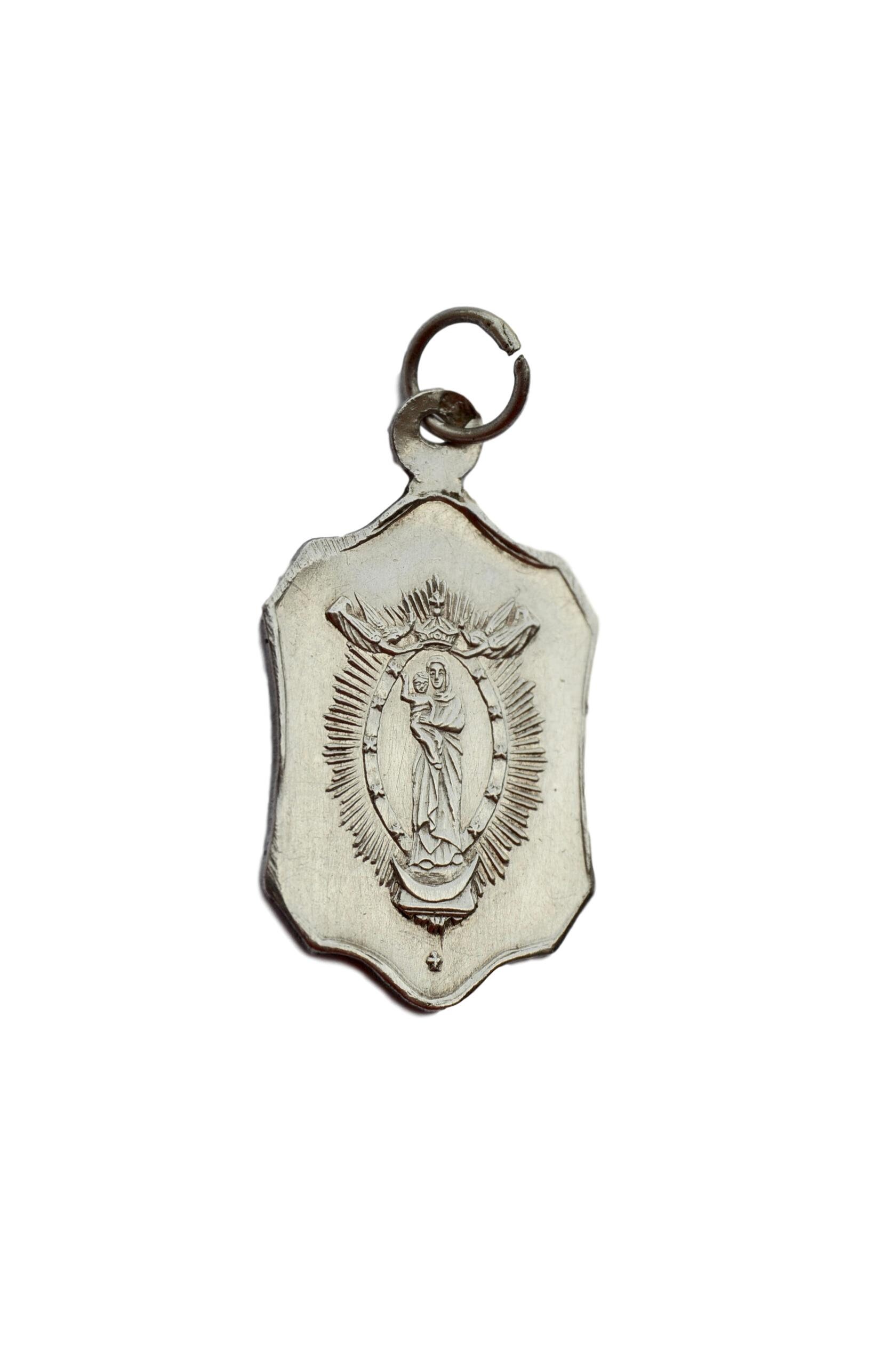 Virgin Mary Sterling Médaille d'argent Fourvières Medal 19E