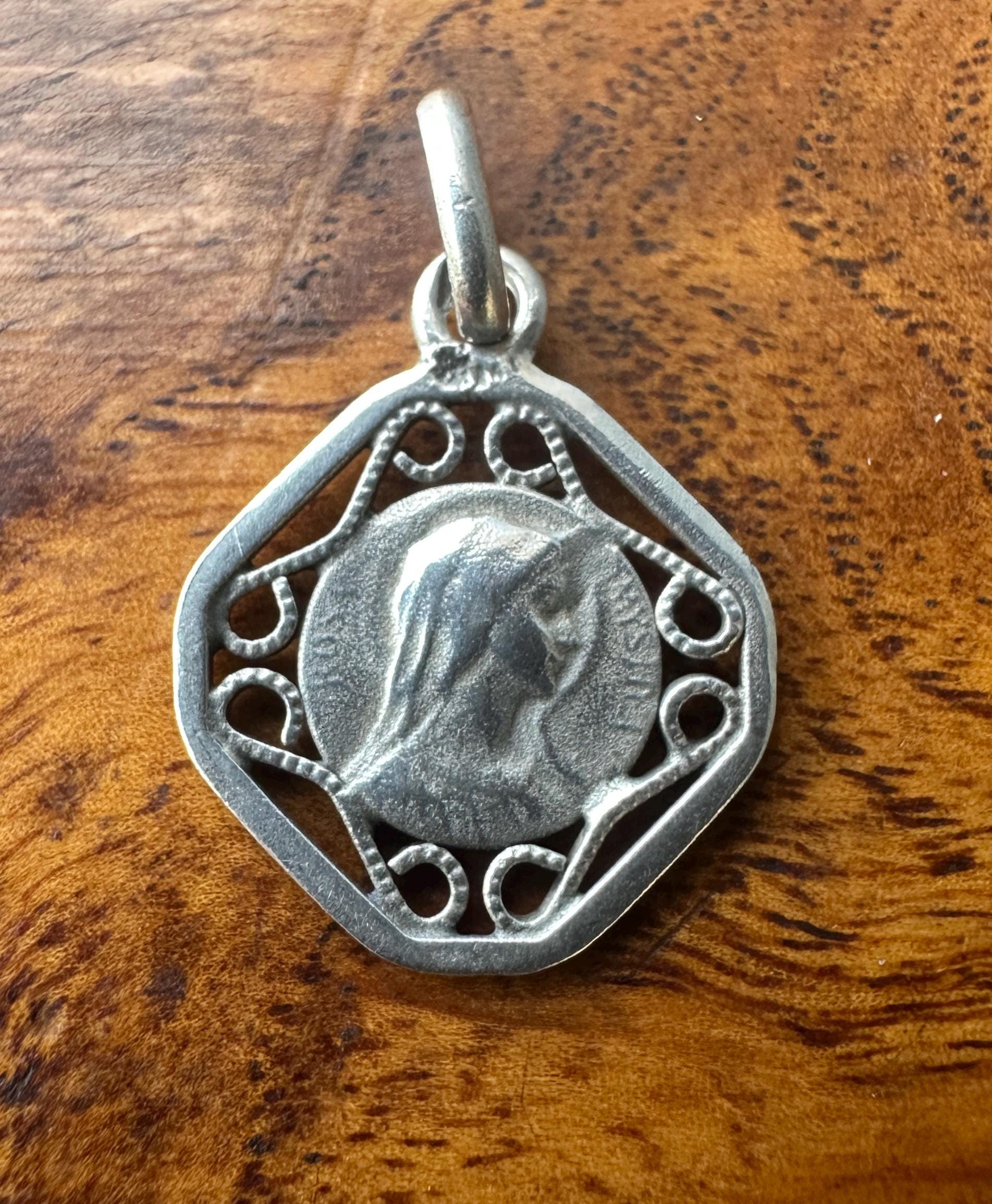 Vintage Our Lady of Lourdes Sterling Silver Medal Communion Gift - Etsy
