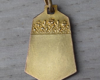 Médaille religieuse art déco Vierge Marie - Plaqué Or - France