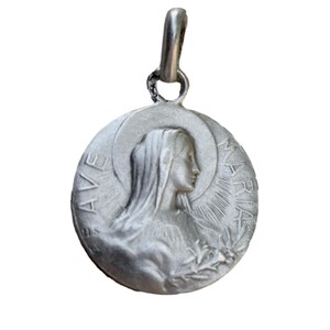 Virgin Mary Portrait Sterling Silver  Medal  by EXBRAYAT