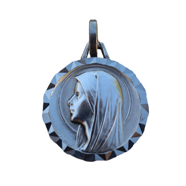 Vintage Notre-Dame Vierge Marie Portrait Medal Par Karo