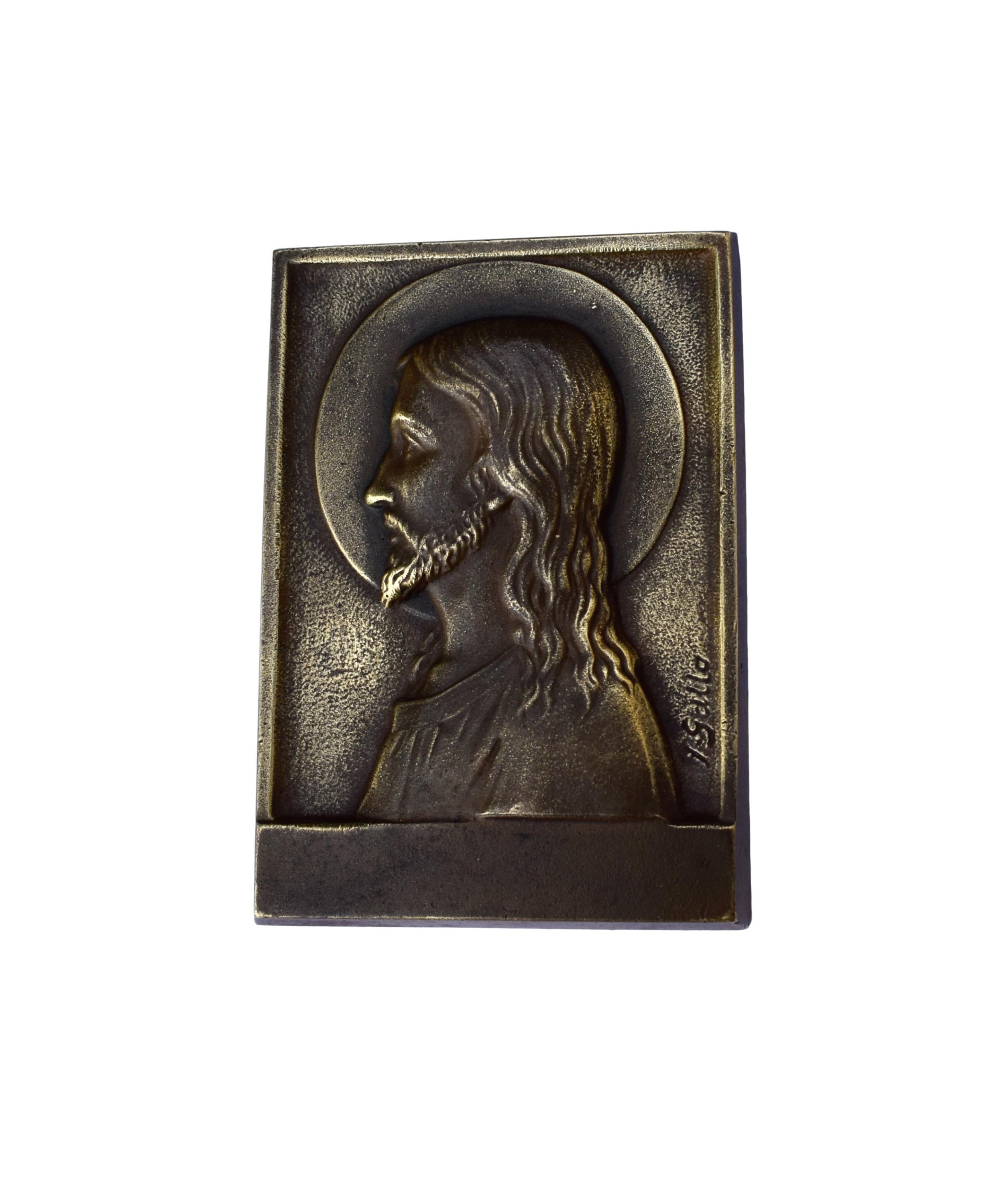 Vintage Jesus Profile Bronze Plaque by Gallo - Etsy