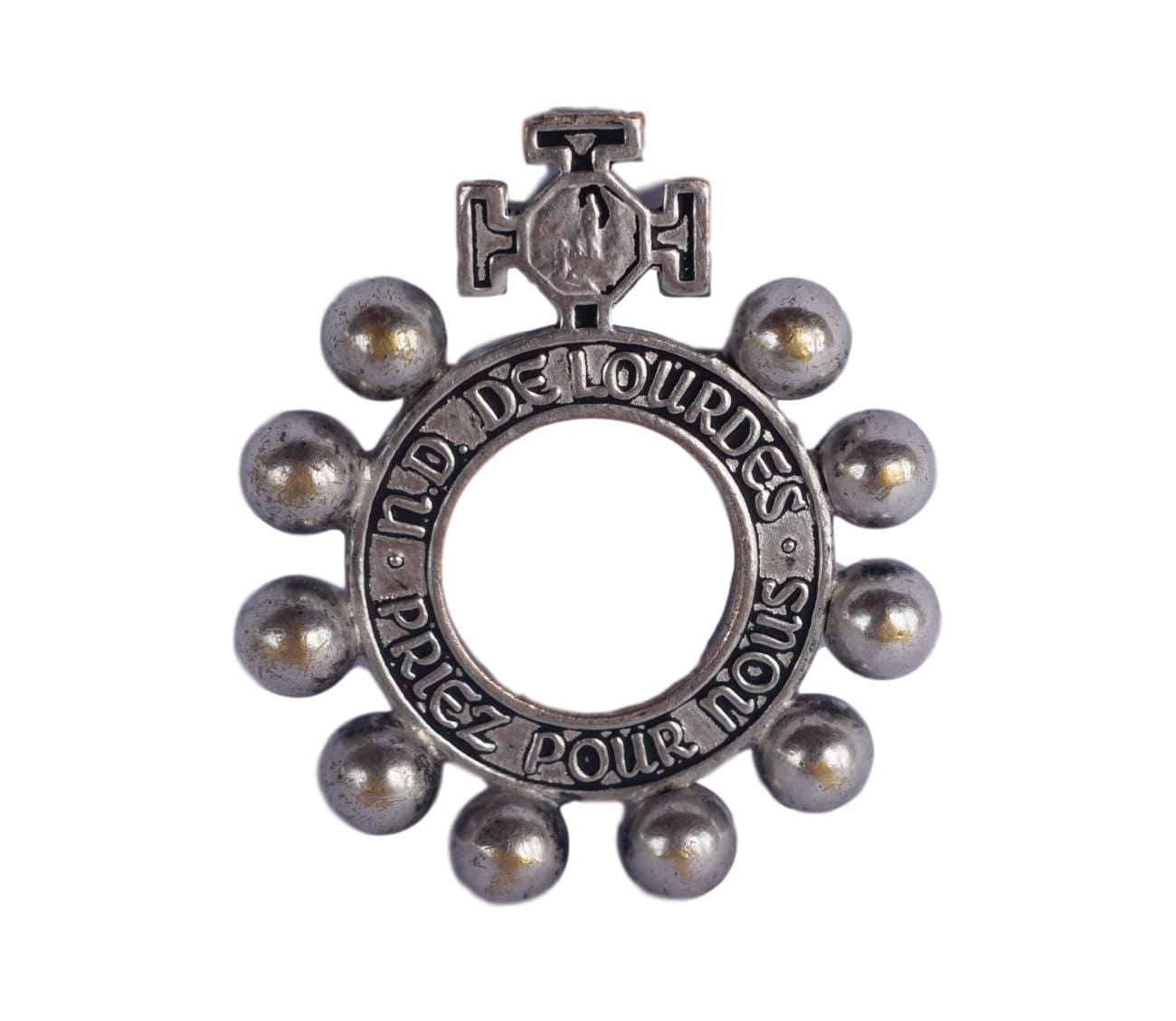 Français Religieuse Croix Dizainier - Chapelet de Notre Dame Lourdes Pendentif Médaille Charme-