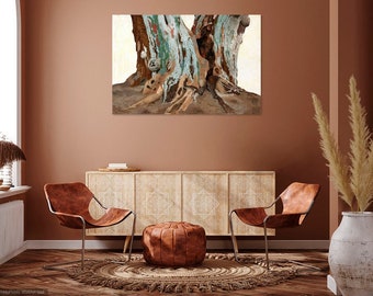 Prêt à accrocher | Art Print Giclee Imprimer de mon original Mixed Media Painting on Canvas intitulé Roots