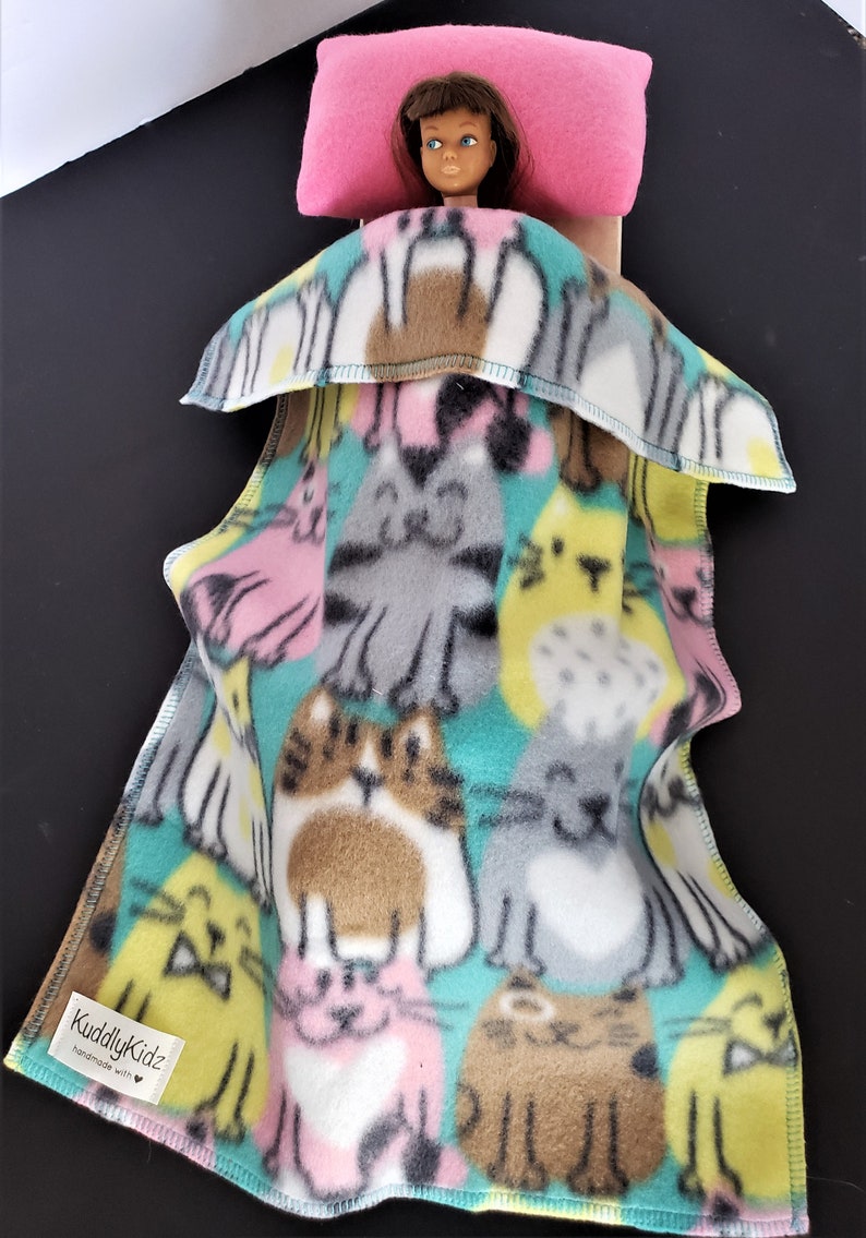 Barbie Fleece doll blanket and pillow set for small 12 Etsy