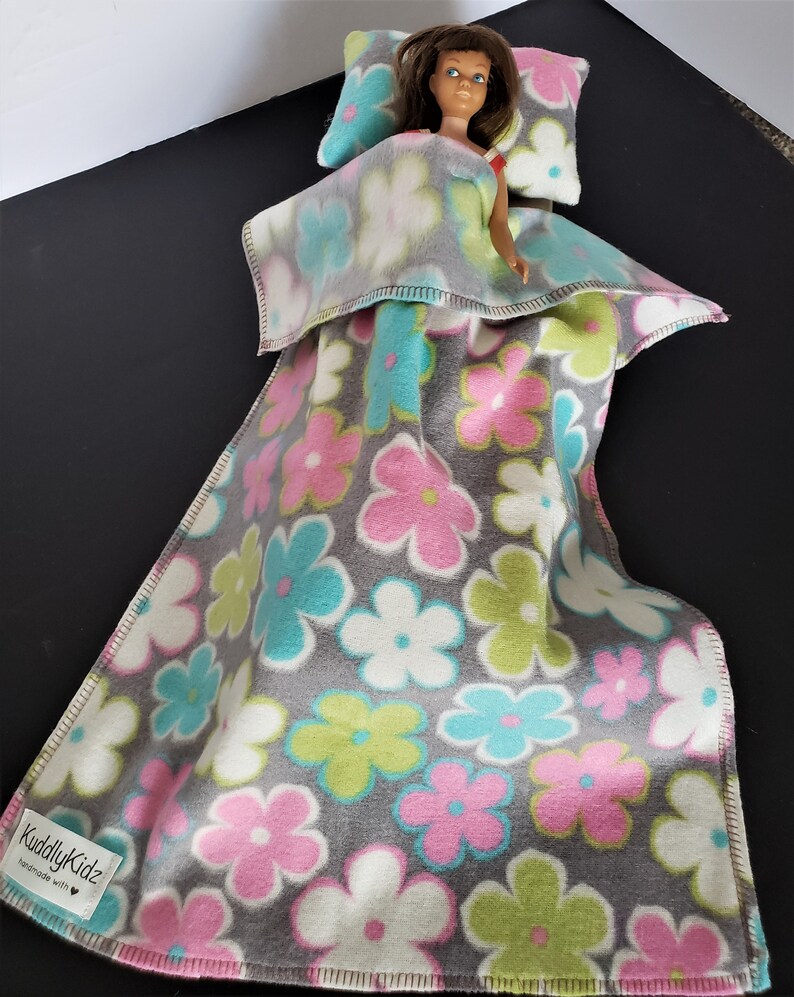 Barbie Fleece doll blanket and pillow set for small 12 Etsy