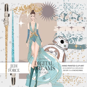 Clipart JEDI FORCE Space Wars Star paper pack: Jedi seamless pattern, Repeat Pattern, Star Wars instant download, Darth Vader, jedi.