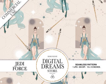 Papel de Star Wars: patrones de papel digital "STAR WARS", Patrón de repetición para uso comercial, descarga instantánea de Star Wars, Darth Vader, jedi.
