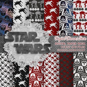 Star Wars paper: "STAR WARS DREAMS" digital paper patterns, Scrapbooking paper, Star Wars instant, Seamless pattern, Star Wars seamless