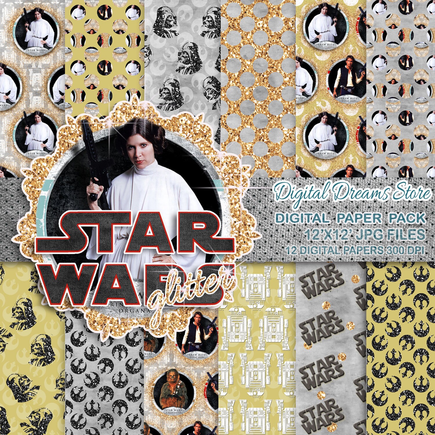 Star Wars paper: STAR WARS digital paper patterns | Etsy