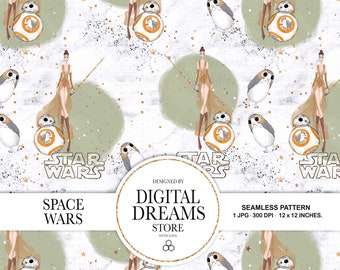 Star Wars paper: "STAR WARS DREAMS" digital paper patterns, Storm trooper, Star Wars instant, Seamless pattern, Star Wars seamless