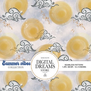 Sommer Digitales Papier, Sommermuster, Sommer Hintergrund, Aquarell, nahtloses Muster, digitales Papier, Sommerpartypapier, kommerzielle Nutzung