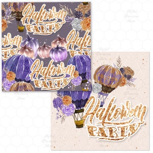 Halloween Digital Paper, Whimsical Animal Planner Stickers, Glitter Flowers Custom Fabrics Surface Pattern Design. image 8