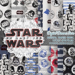Carta di Star Wars: modelli di carta digitale "STAR WARS DREAMS", carta per scrapbooking, istantaneo di Star Wars, modello senza cuciture