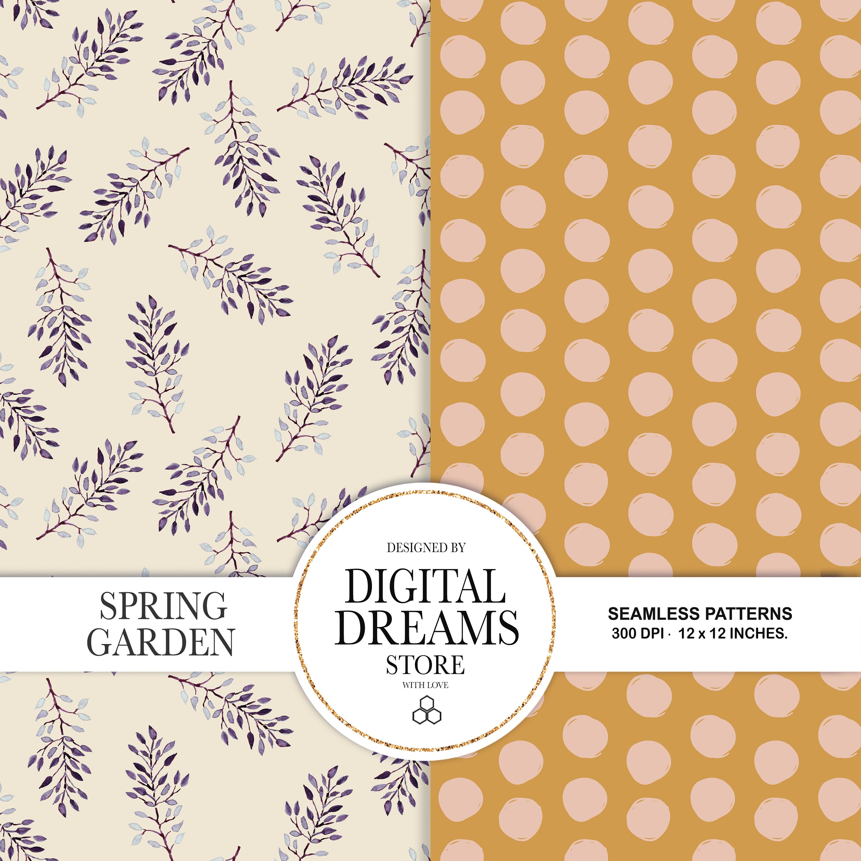 Seamless Floral Paper - Watercolor Scrapbook Papers - Seamless Patterns ...