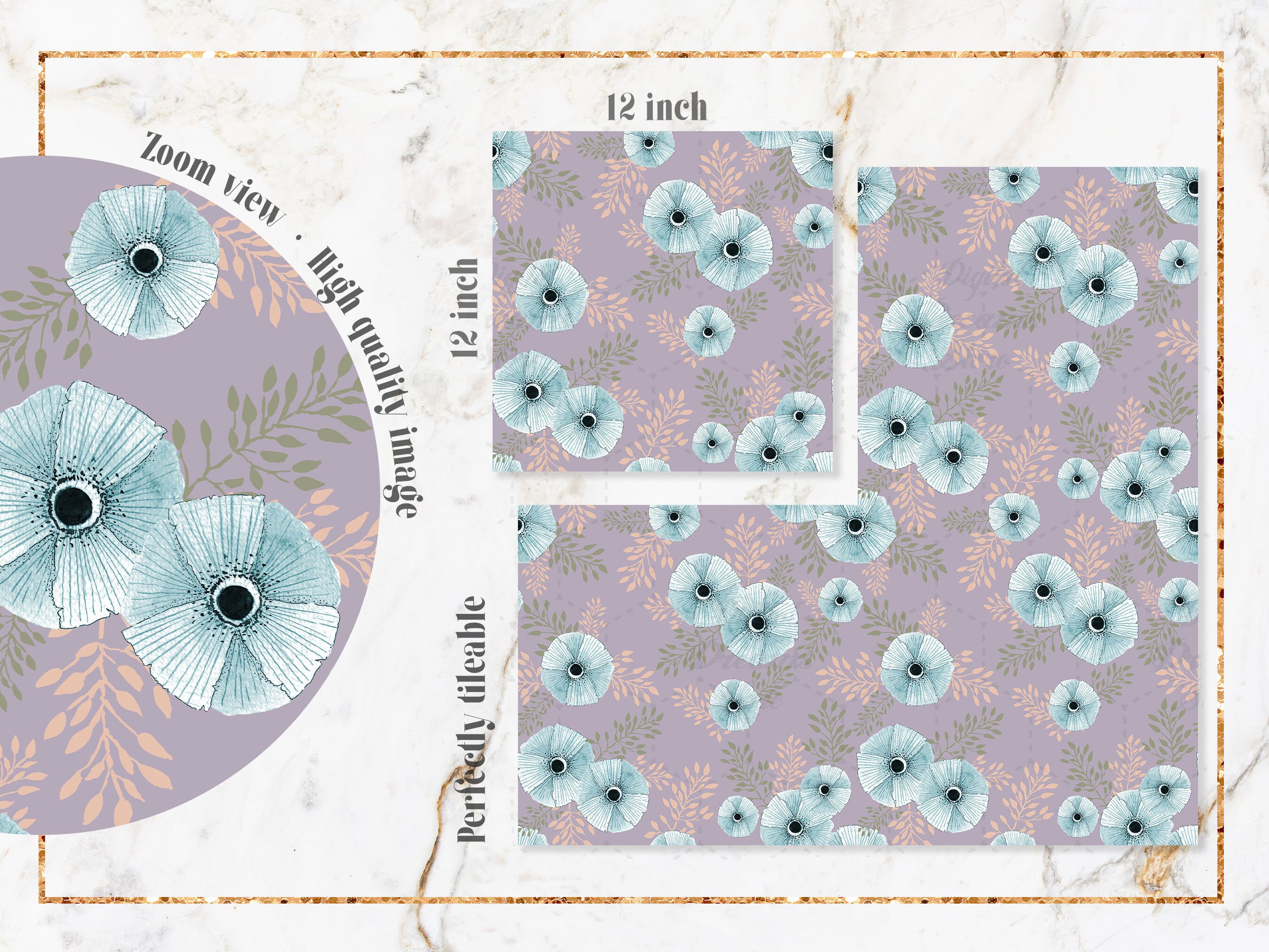 Seamless Floral Paper - Watercolor Scrapbook Papers - Seamless Patterns ...