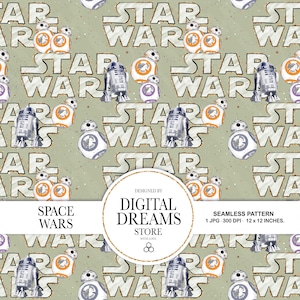 Star Wars paper: &quot;STAR WARS DREAMS&quot; digital paper patterns, Storm trooper, Star Wars instant, Seamless pattern, Star Wars seamless